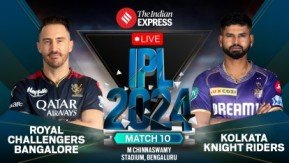 RCB VS KKR SCORE